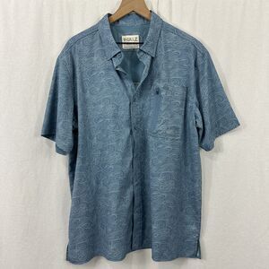 Gillz Deep Sea Blue Woven SS Fishing Shirt Mens Size L Vented  Outdoor Camping